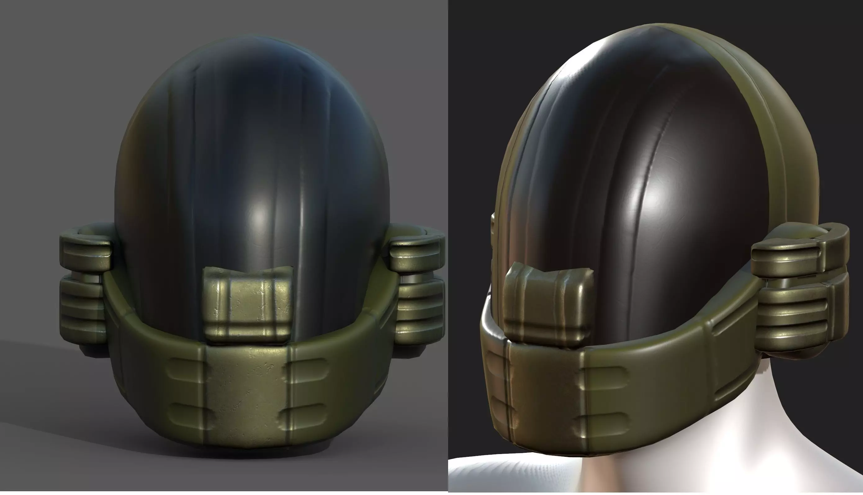 Helmet plastic mask protection pollution ball shaped Low-poly Low-poly 3D model_0