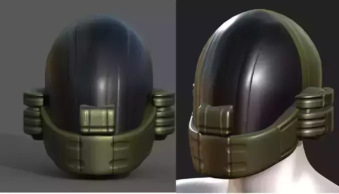 Helmet plastic mask protection pollution ball shaped Low-poly 