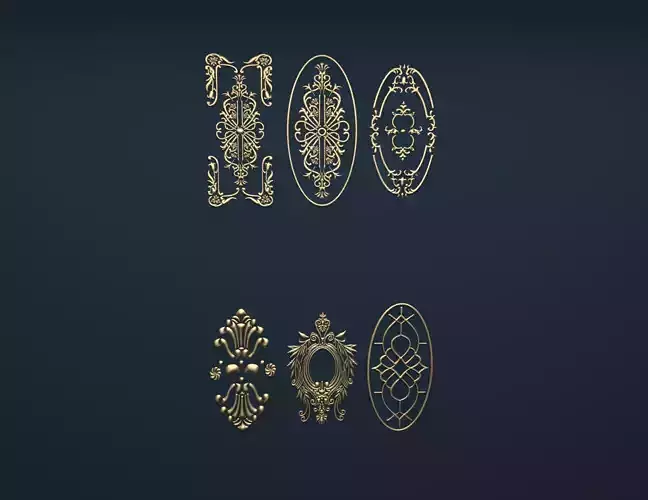 Collection carved decor  04  3D model