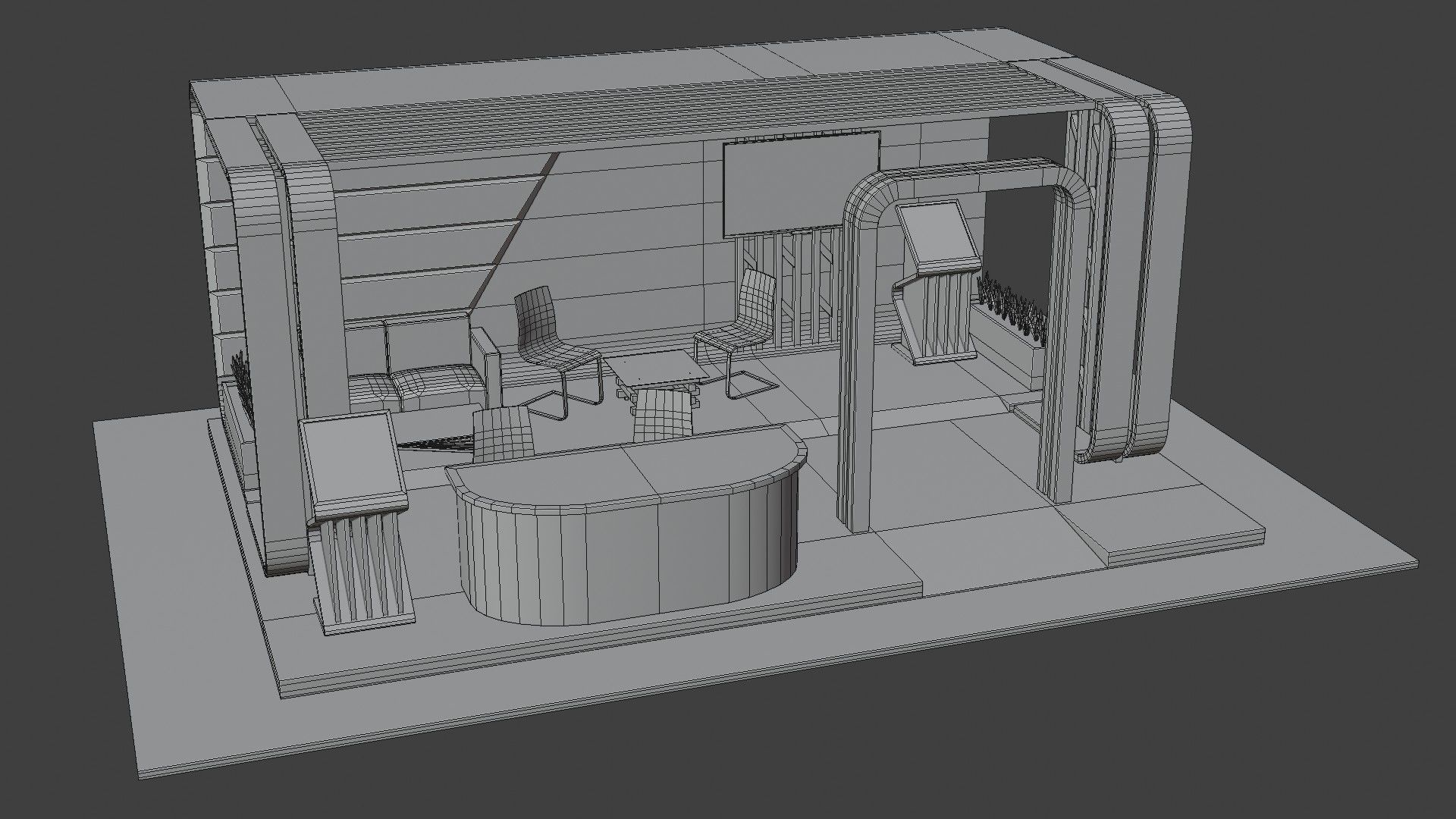 Exhibition Stand for Material Experimentation 3D Model Low-poly 3D model_4