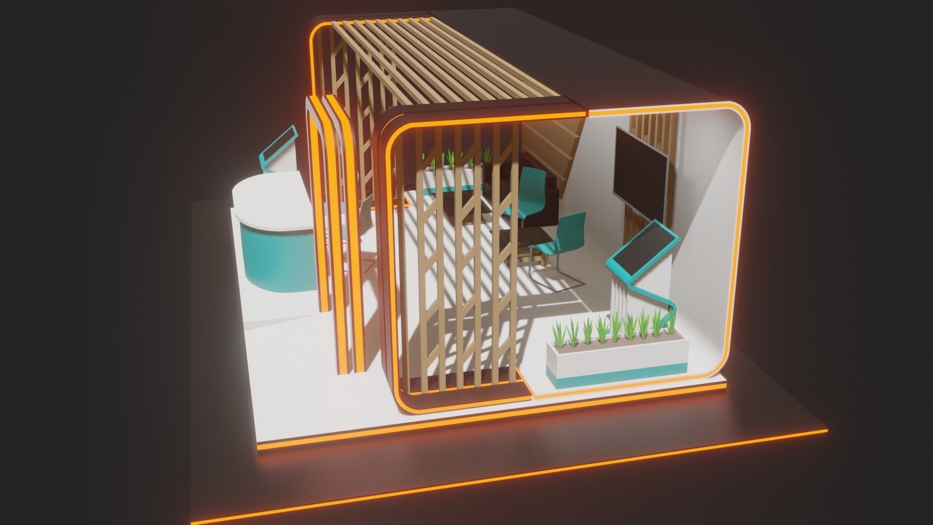 Exhibition Stand for Material Experimentation 3D Model Low-poly 3D model_15