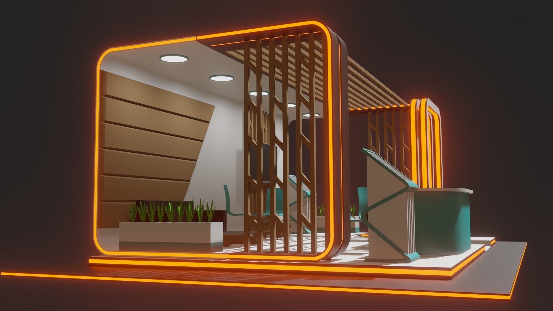 Exhibition Stand for Material Experimentation 3D Model Low-poly 3D model_3