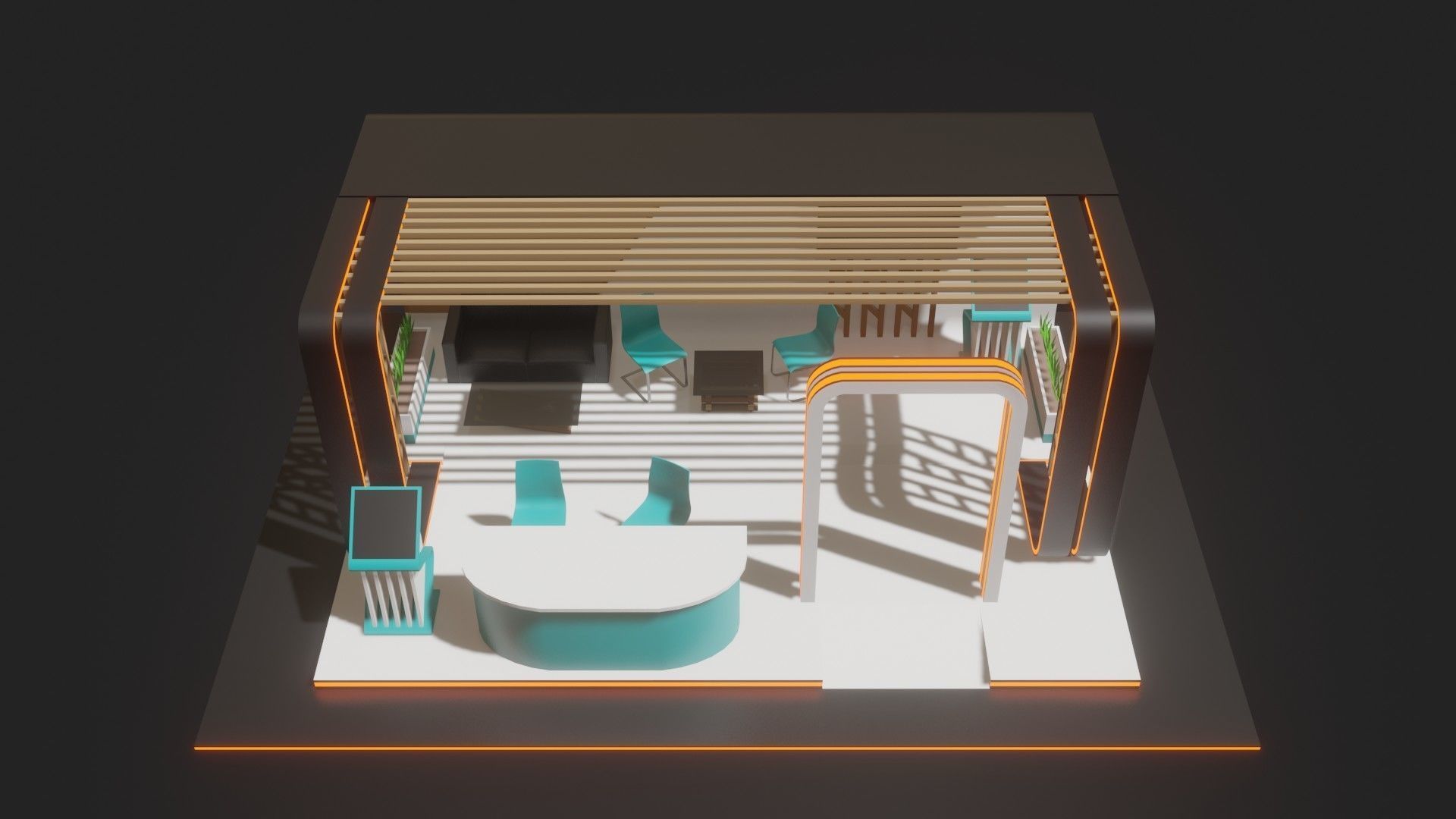 Exhibition Stand for Material Experimentation 3D Model Low-poly 3D model_16