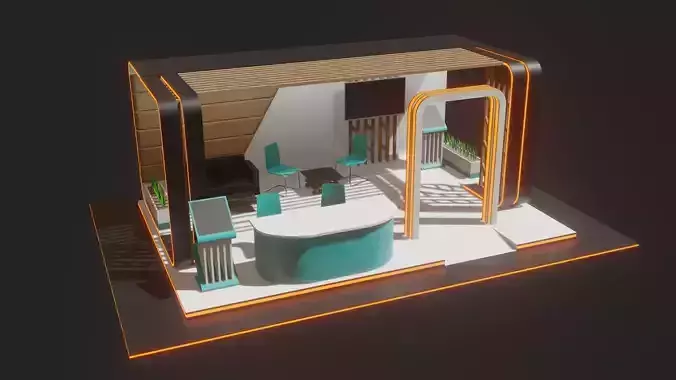 Exhibition Stand for Material Experimentation 3D Model Low-poly 3D model