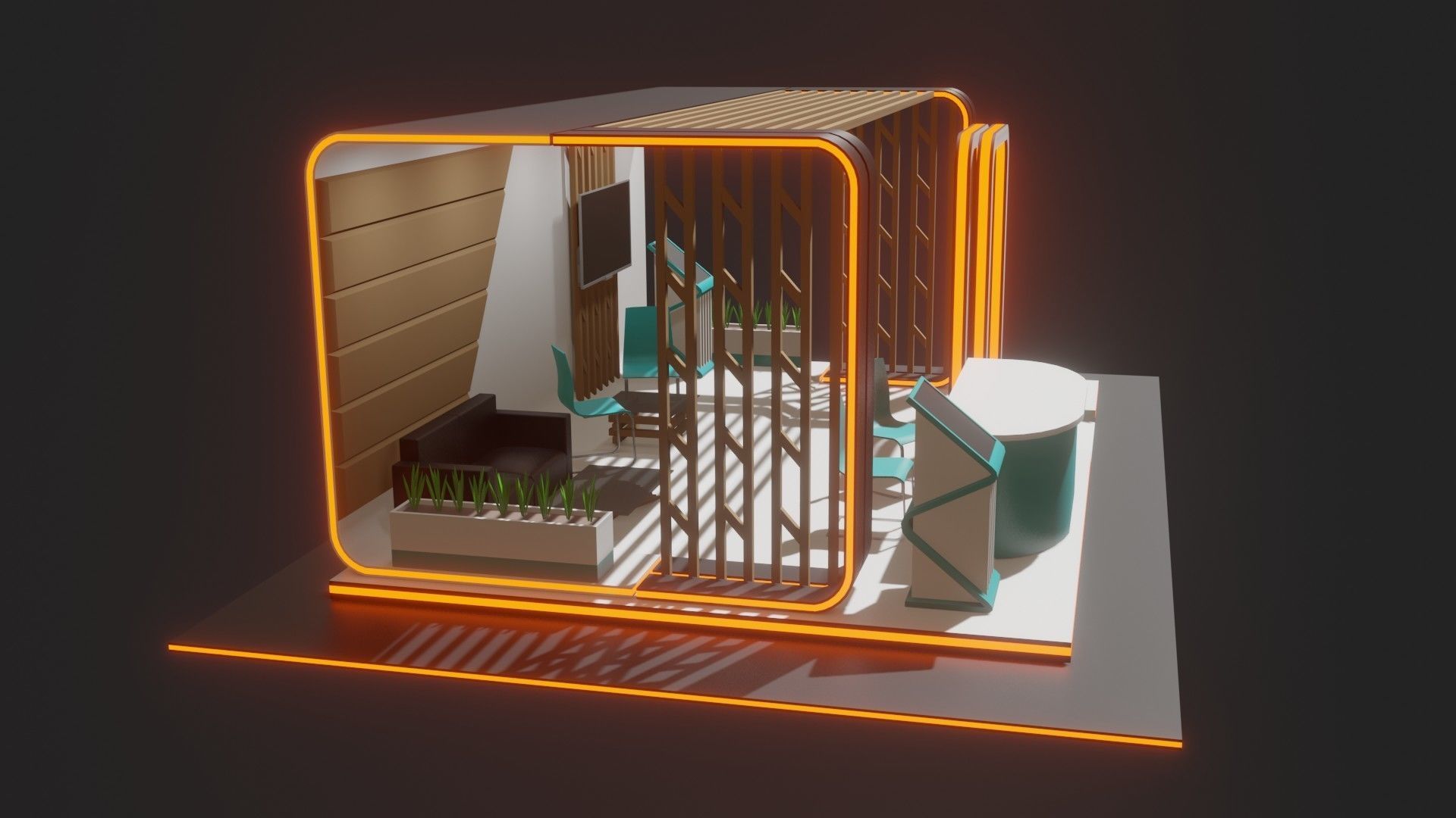 Exhibition Stand for Material Experimentation 3D Model Low-poly 3D model_14