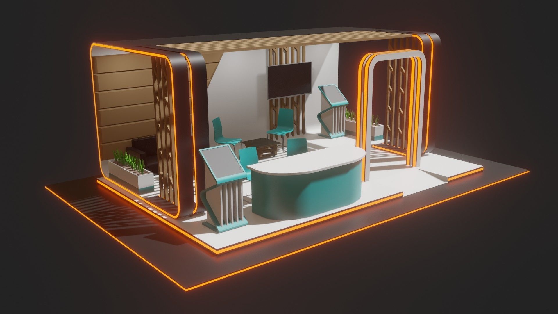 Exhibition Stand for Material Experimentation 3D Model Low-poly 3D model_18