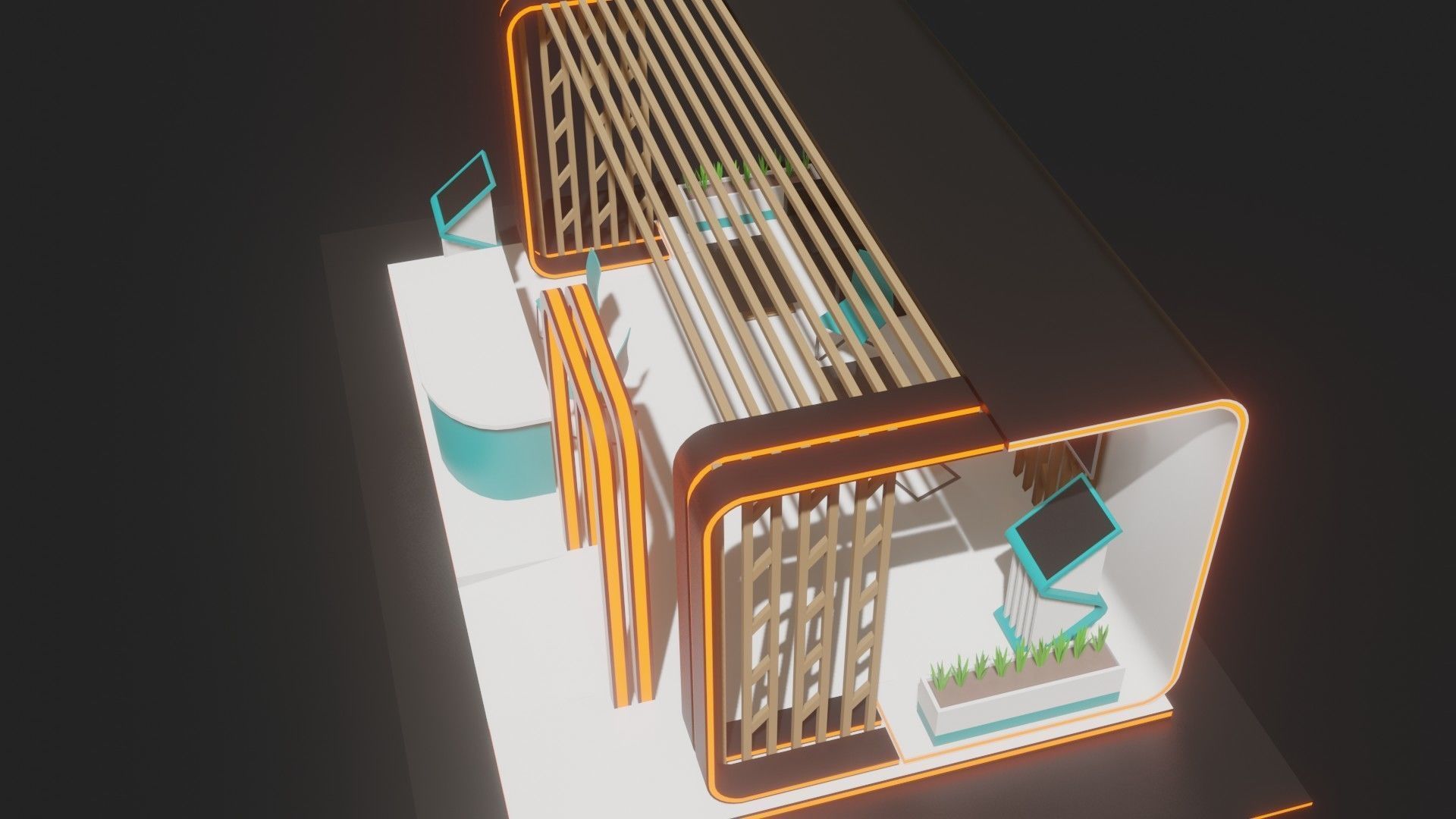 Exhibition Stand for Material Experimentation 3D Model Low-poly 3D model_10