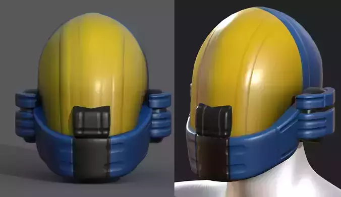 Helmet plastic mask protection pollution ball shaped Low-poly 