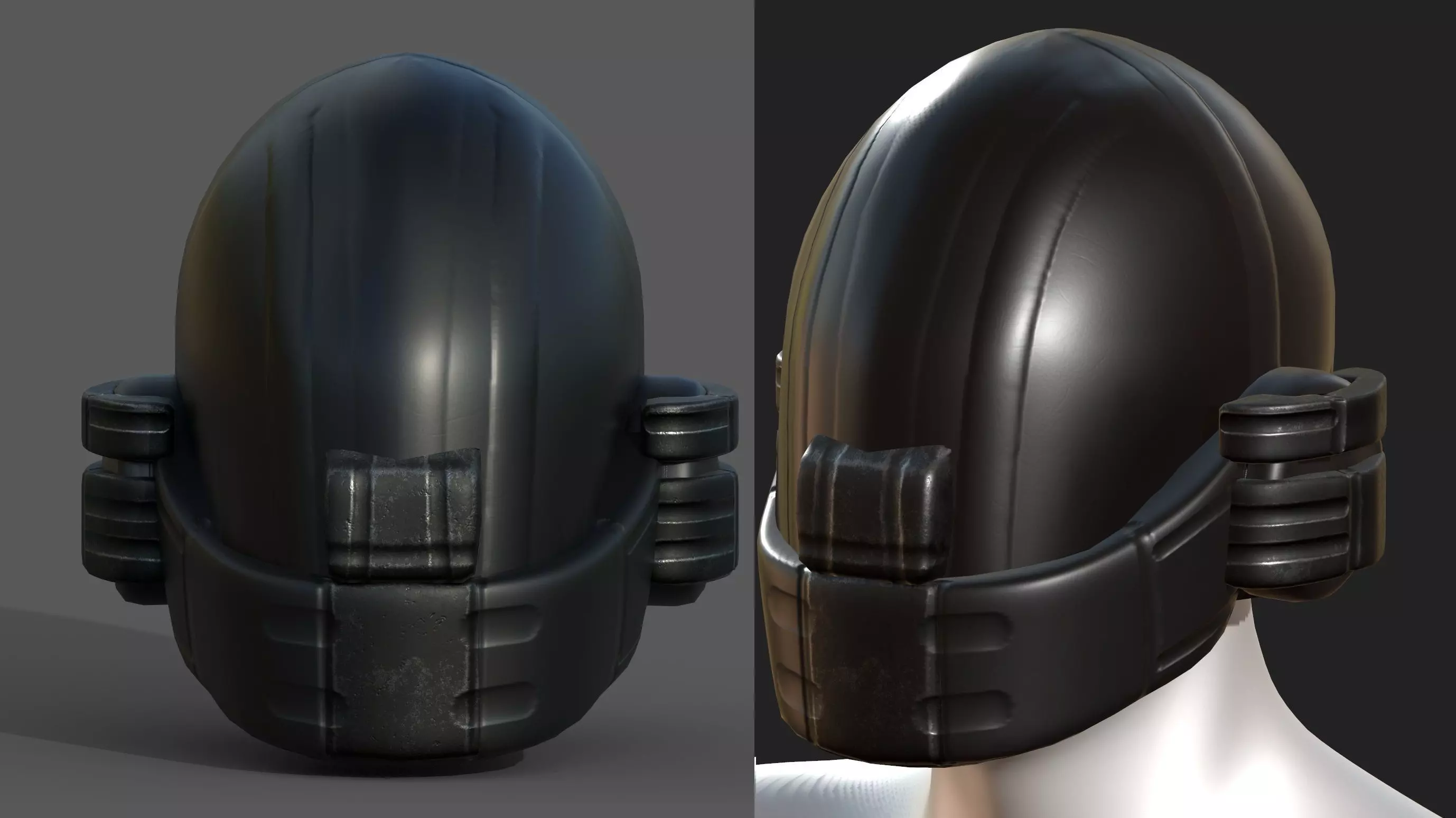 Helmet plastic mask protection pollution ball shaped Low-poly Low-poly 3D model_0