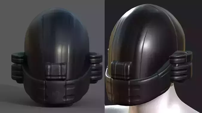 Helmet plastic mask protection pollution ball shaped Low-poly 