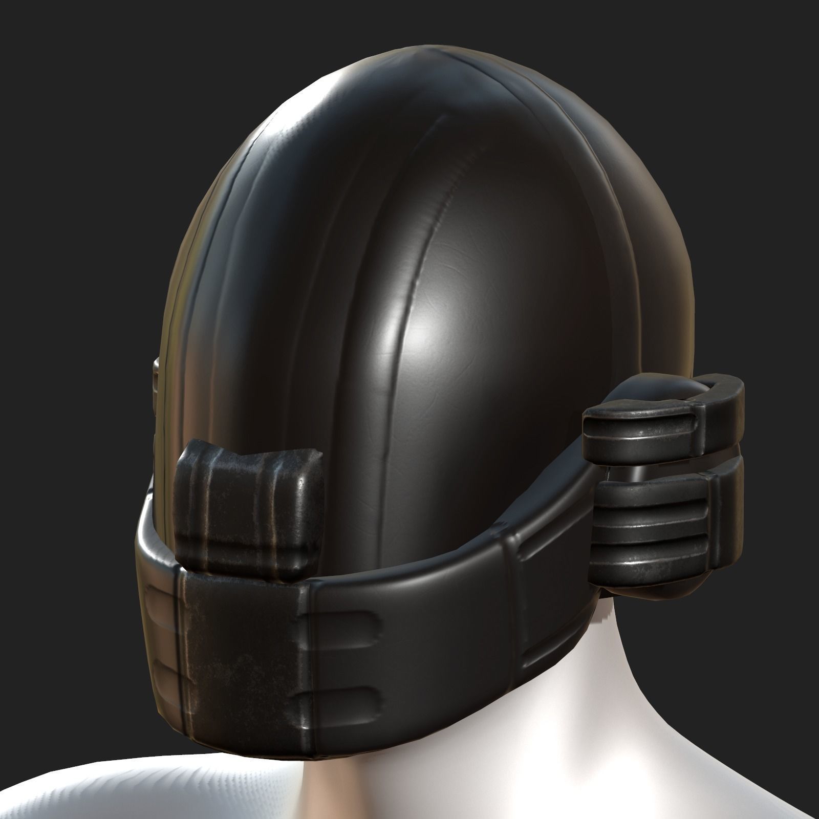 Helmet plastic mask protection pollution ball shaped Low-poly Low-poly 3D model_1