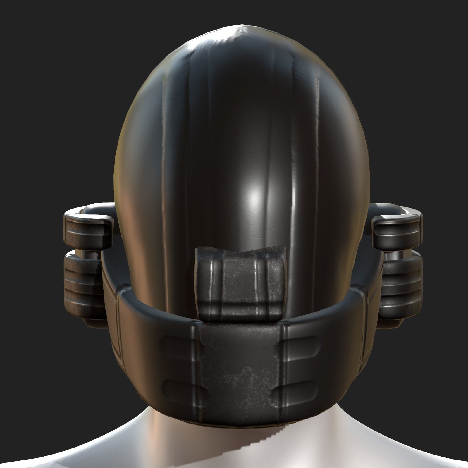 Helmet plastic mask protection pollution ball shaped Low-poly Low-poly 3D model_2