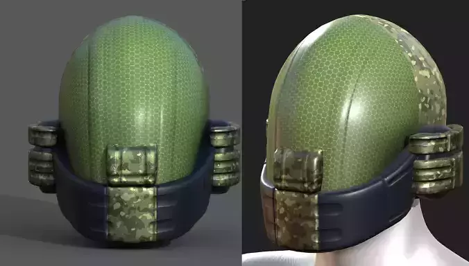 Helmet plastic mask protection pollution ball shaped Low-poly