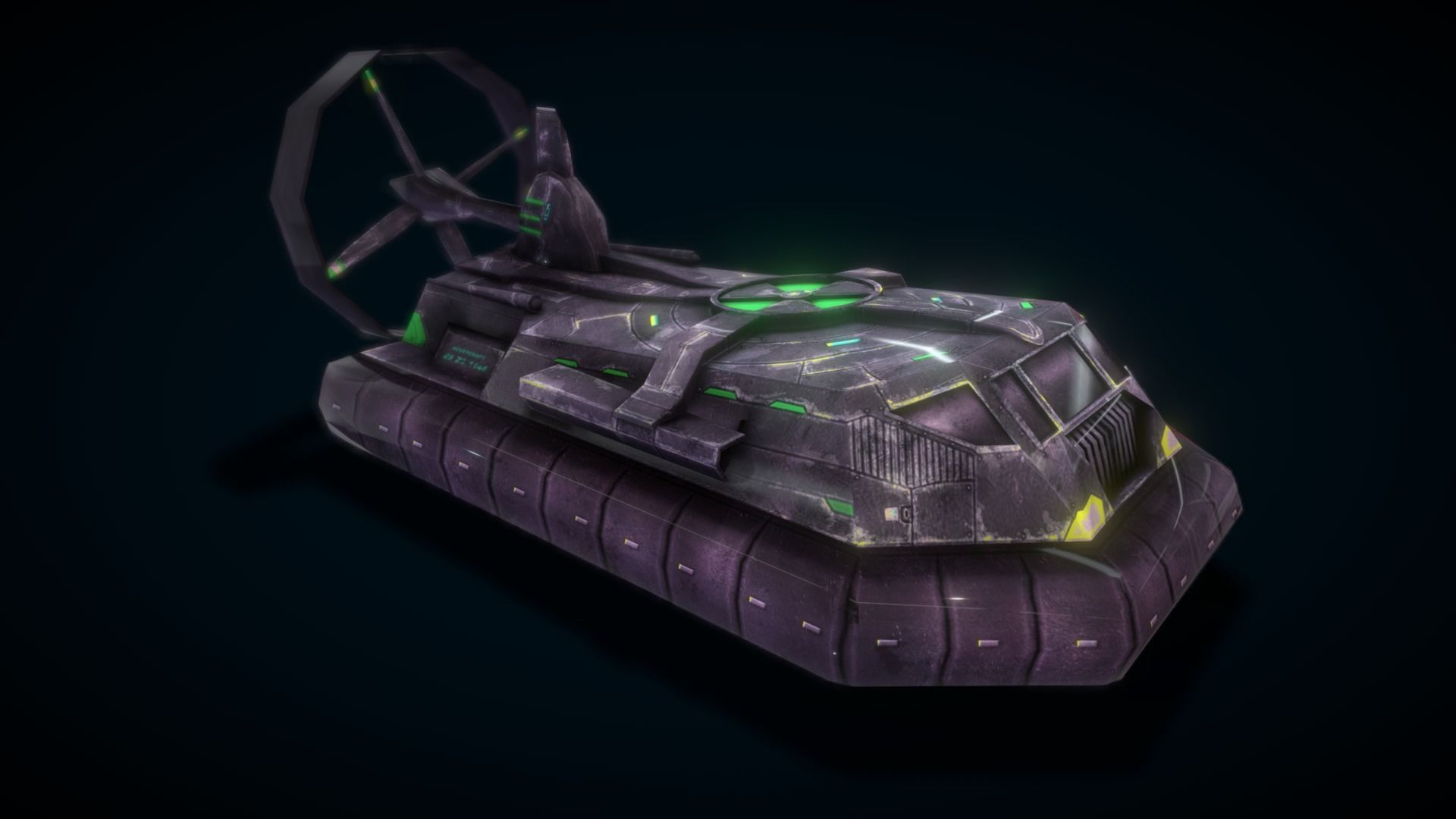 Hovercraft Seal Navy Low-poly 3D model_3