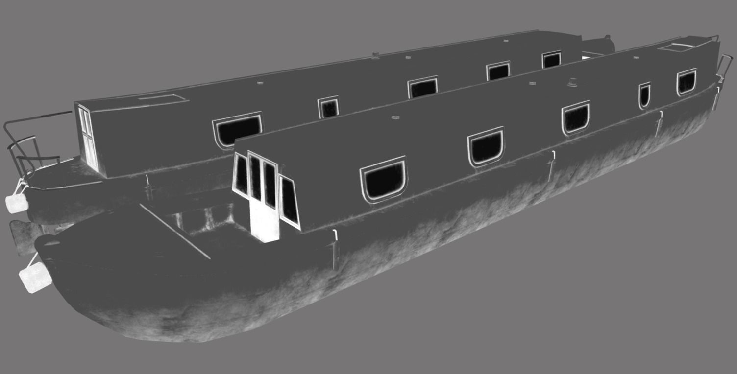 Narrowboat low poly two narrowboats Low-poly 3D model_26