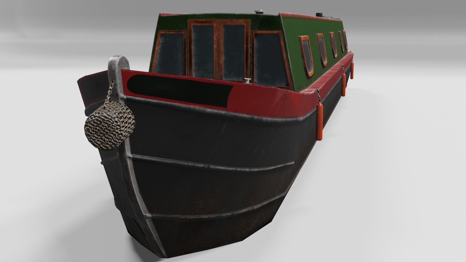Narrowboat low poly two narrowboats Low-poly 3D model_10