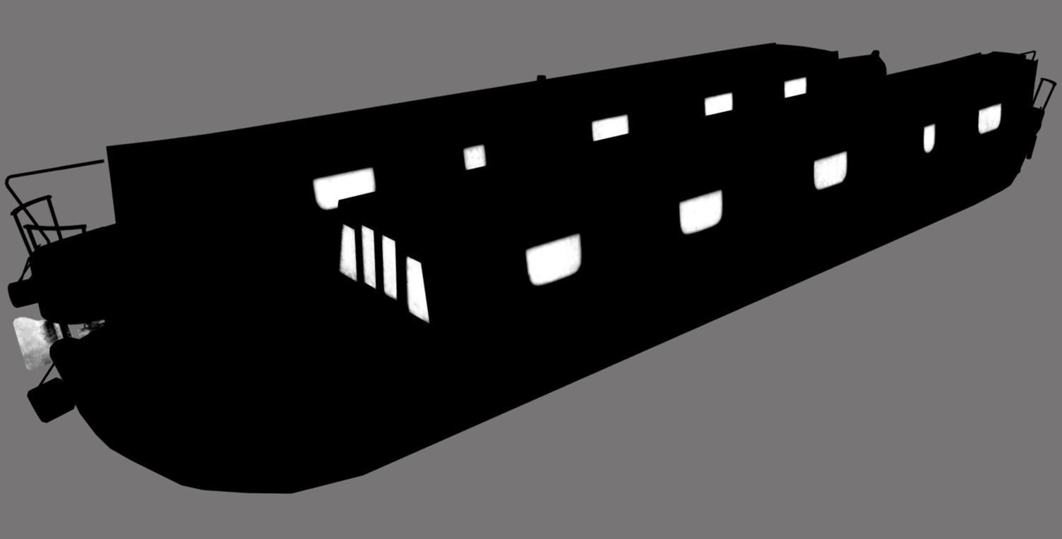 Narrowboat low poly two narrowboats Low-poly 3D model_25