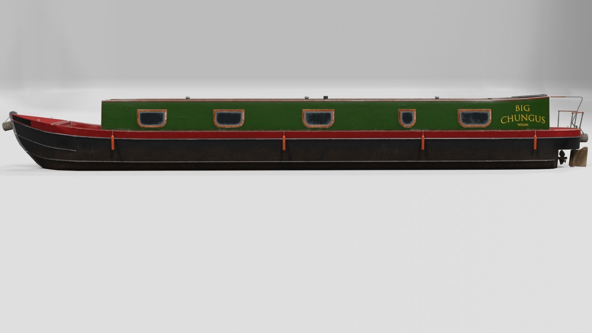 Narrowboat low poly two narrowboats Low-poly 3D model_13