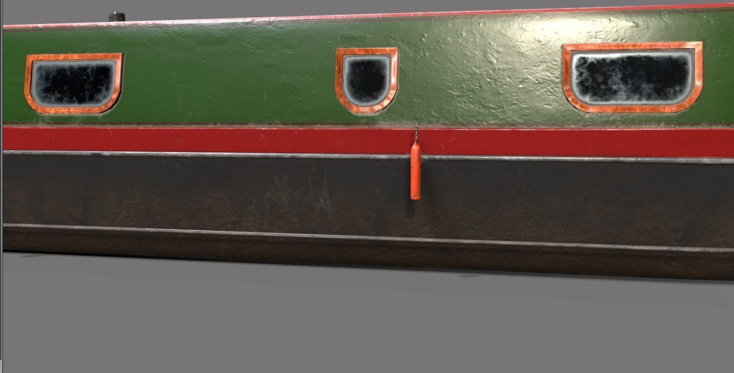 Narrowboat low poly two narrowboats Low-poly 3D model_23