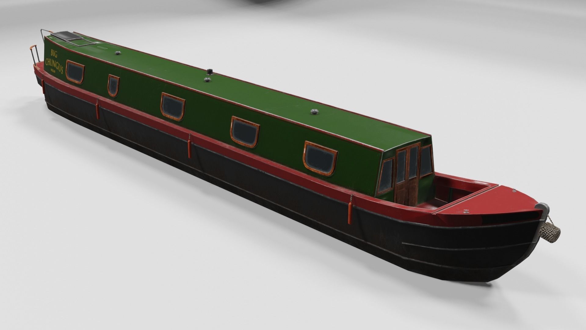 Narrowboat low poly two narrowboats Low-poly 3D model_8