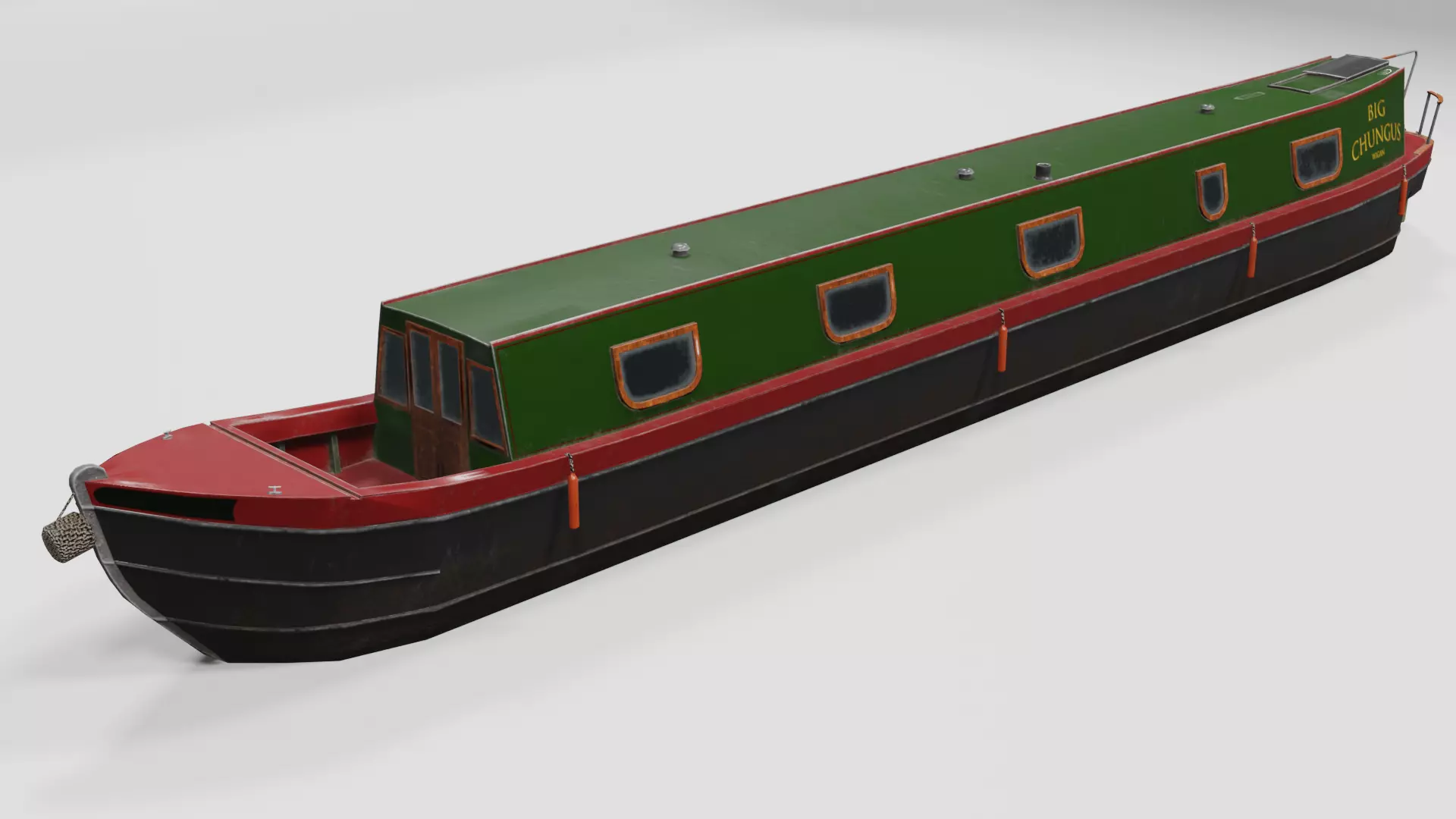 Narrowboat low poly two narrowboats Low-poly 3D model_0