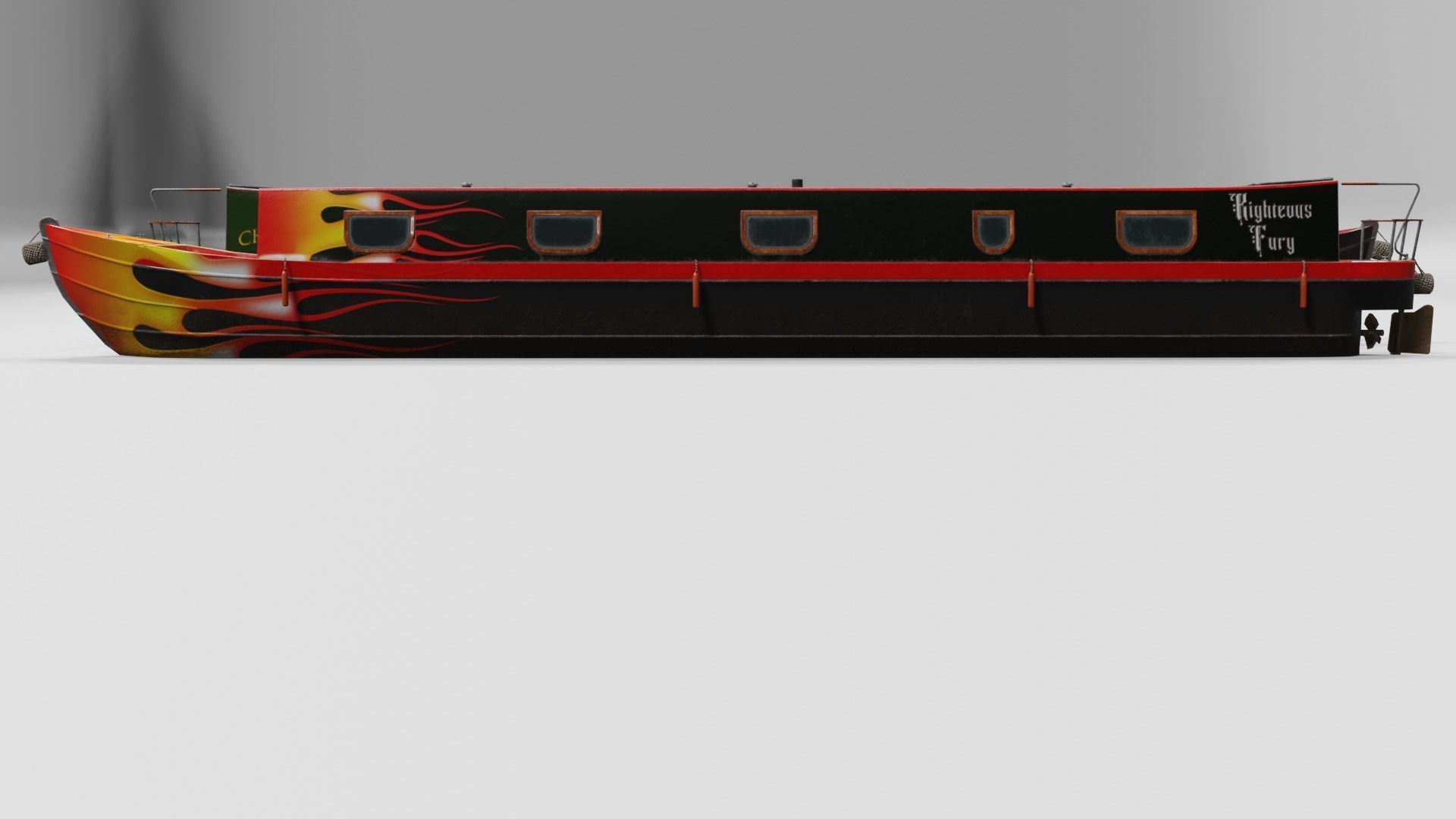 Narrowboat low poly two narrowboats Low-poly 3D model_19