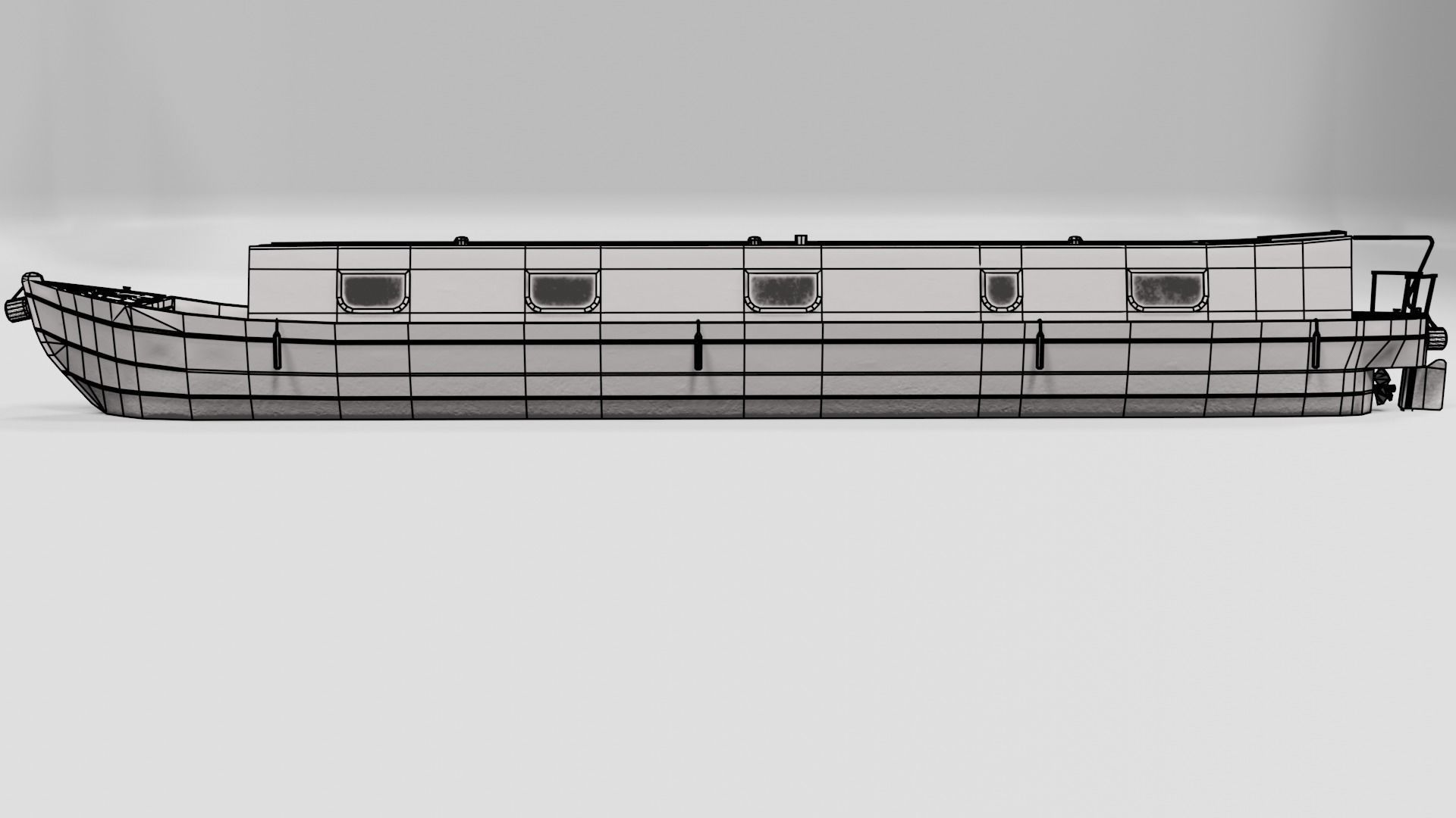 Narrowboat low poly two narrowboats Low-poly 3D model_14