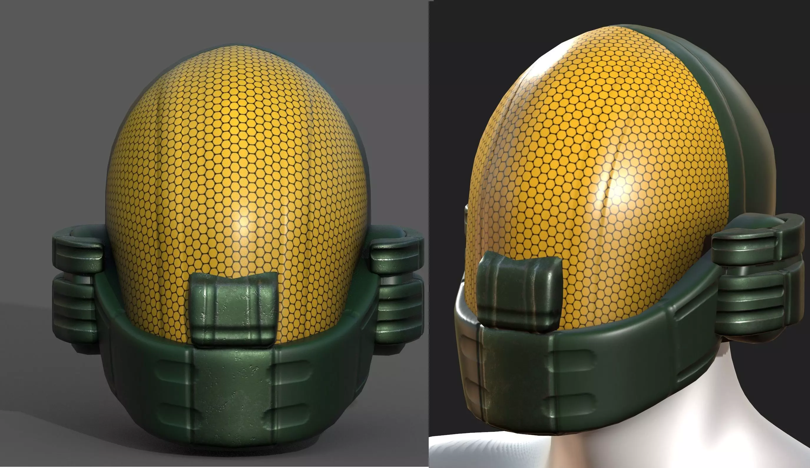 Helmet plastic mask protection pollution ball shaped Low-poly Low-poly 3D model_0