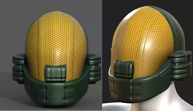 Helmet plastic mask protection pollution ball shaped Low-poly 