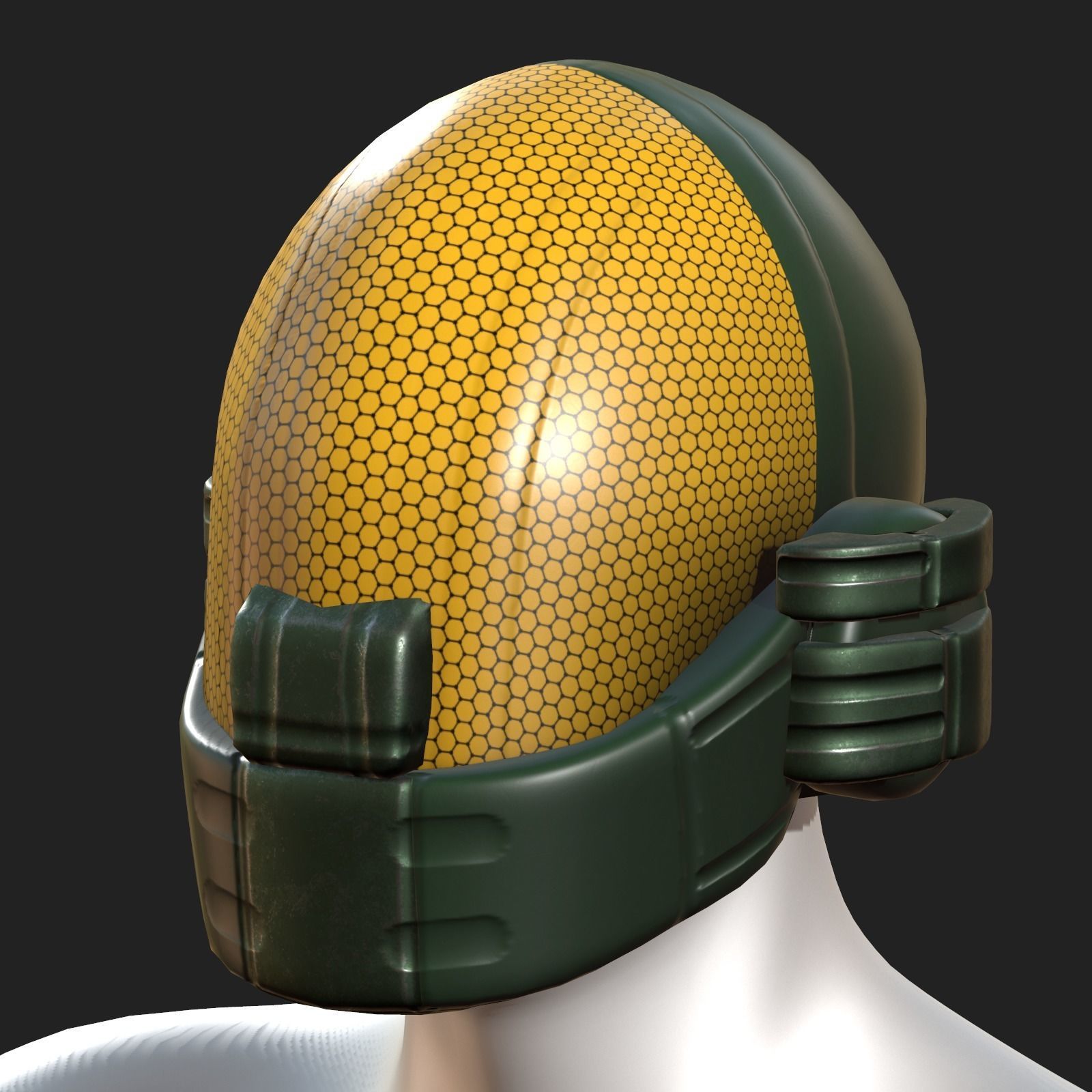 Helmet plastic mask protection pollution ball shaped Low-poly Low-poly 3D model_1