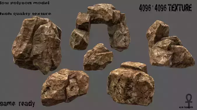 Rock Set polygonal rocks