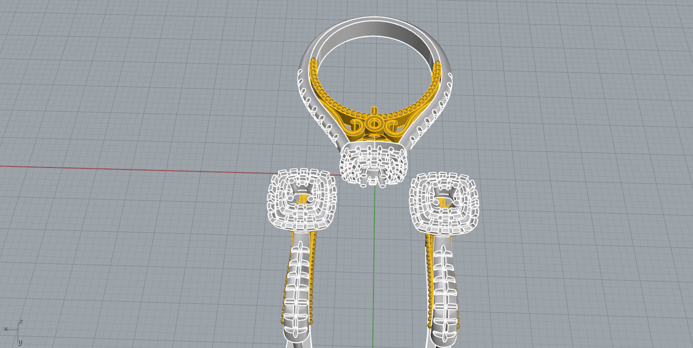 Ring and Earrings  3D print model_13