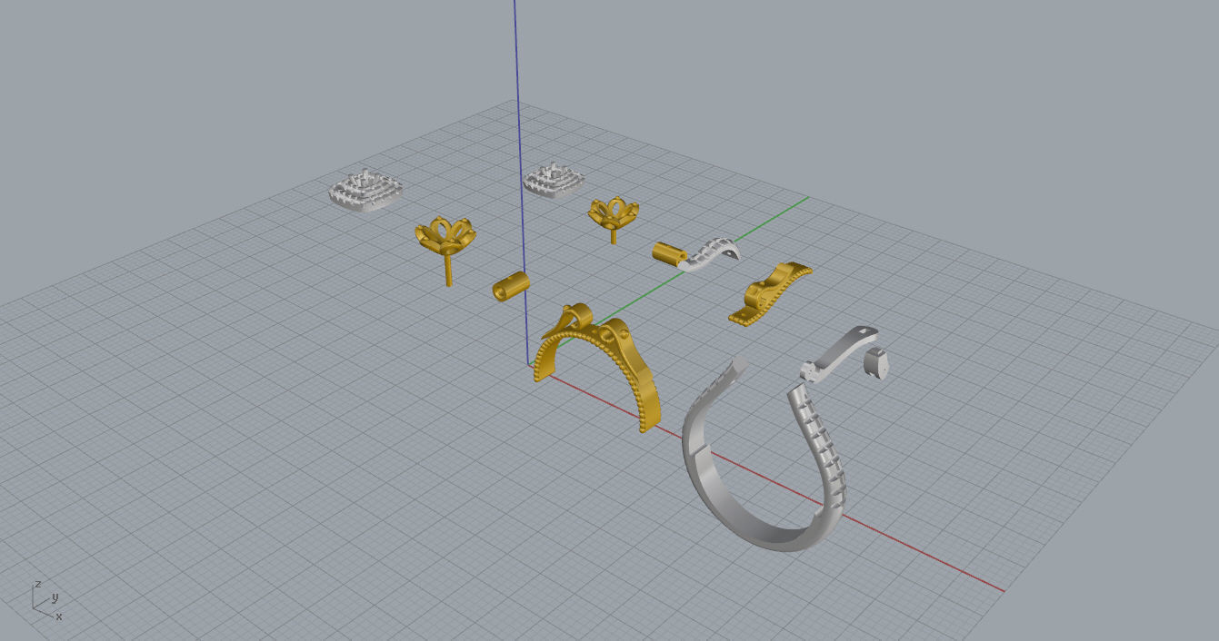 Ring and Earrings  3D print model_9
