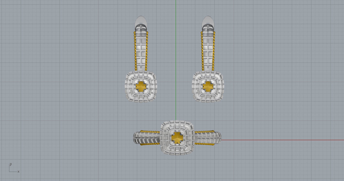 Ring and Earrings  3D print model_6
