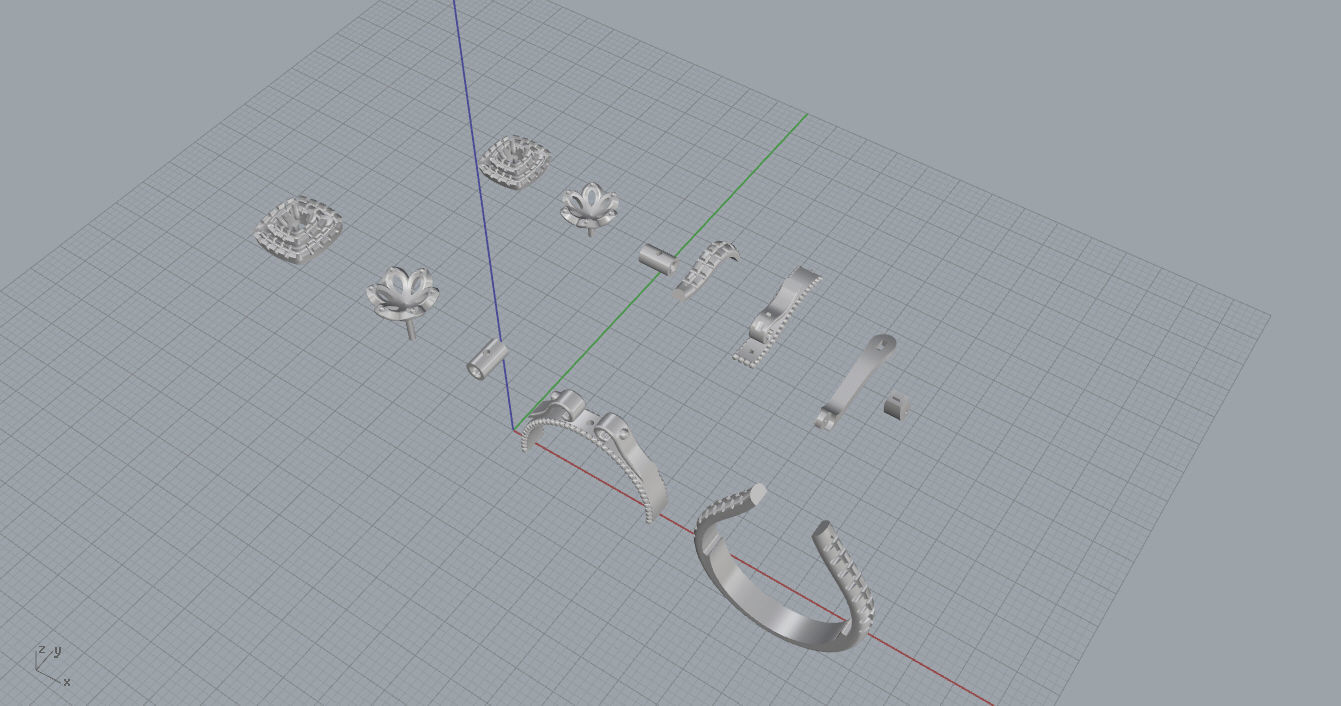 Ring and Earrings  3D print model_10