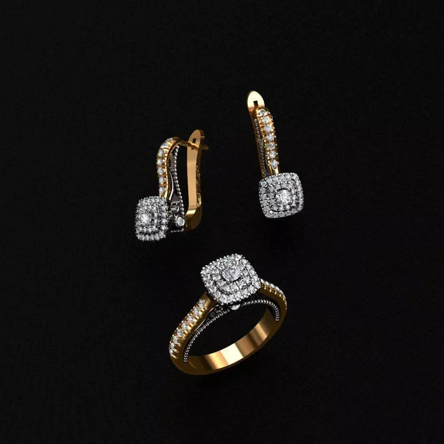 Ring and Earrings  3D print model_0