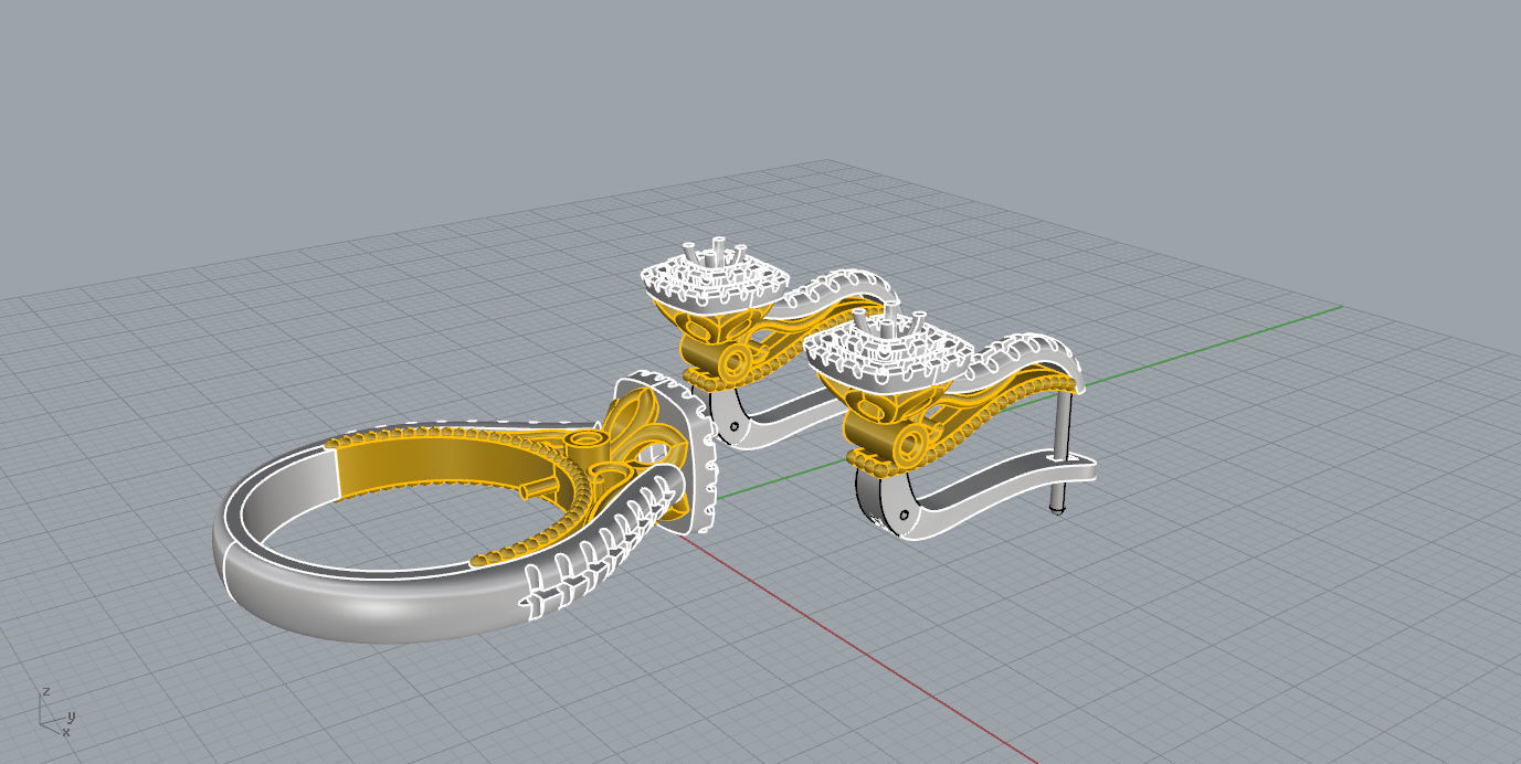 Ring and Earrings  3D print model_12