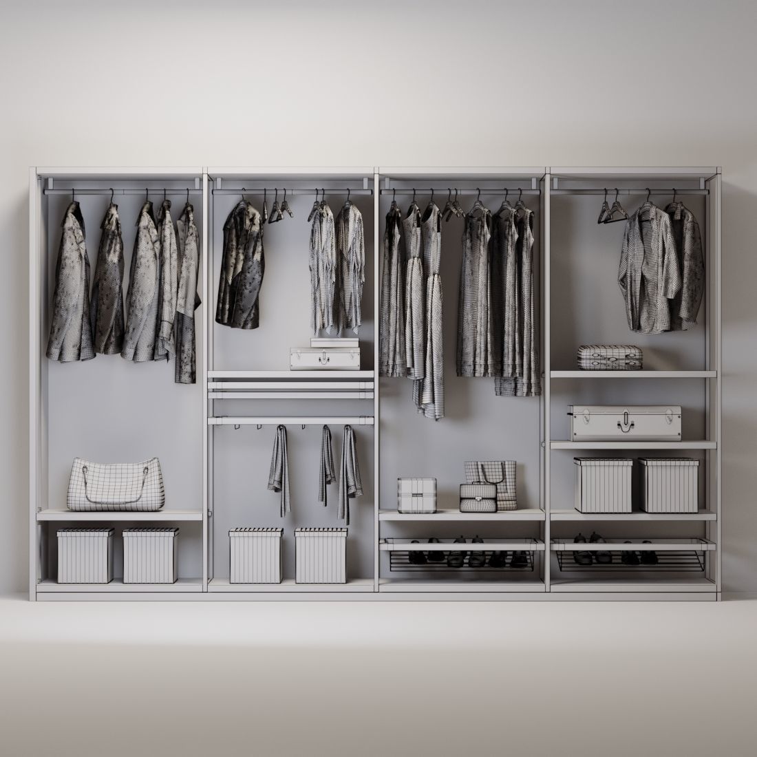 wardrobe  clothes 3D model_4
