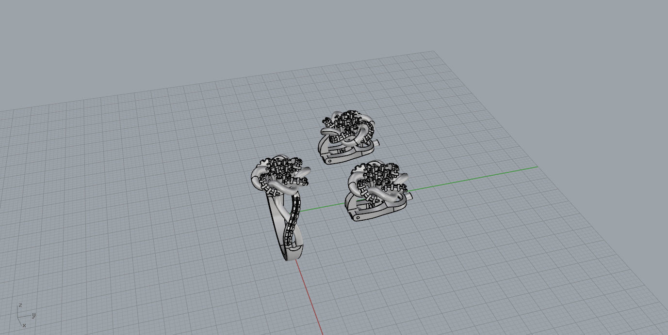 Ring and Earrings  3D print model_9