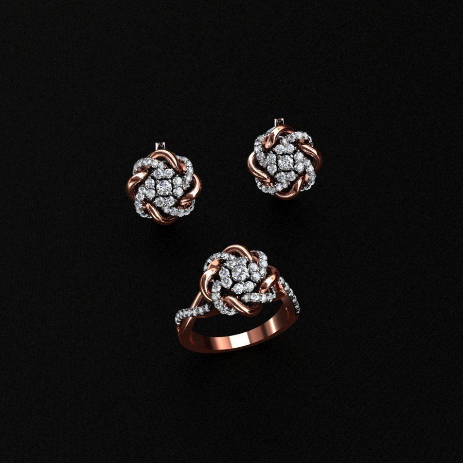 Ring and Earrings  3D print model_2