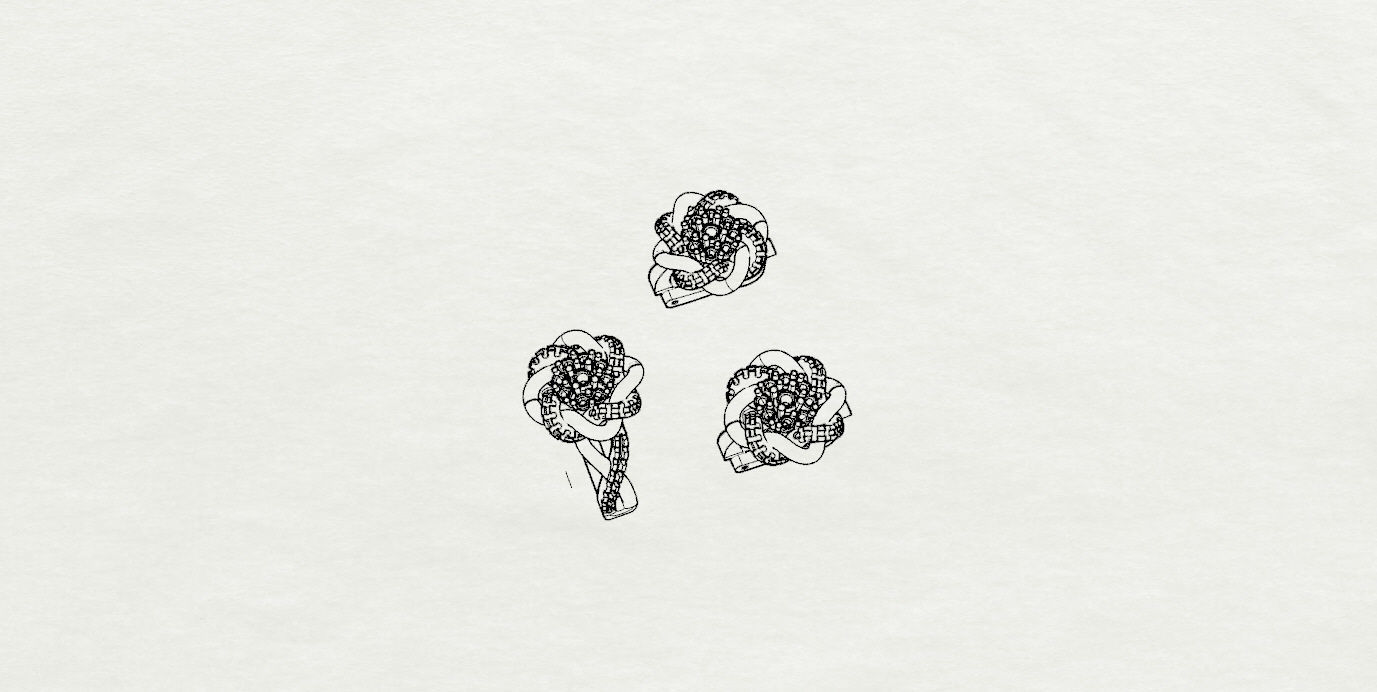 Ring and Earrings  3D print model_14