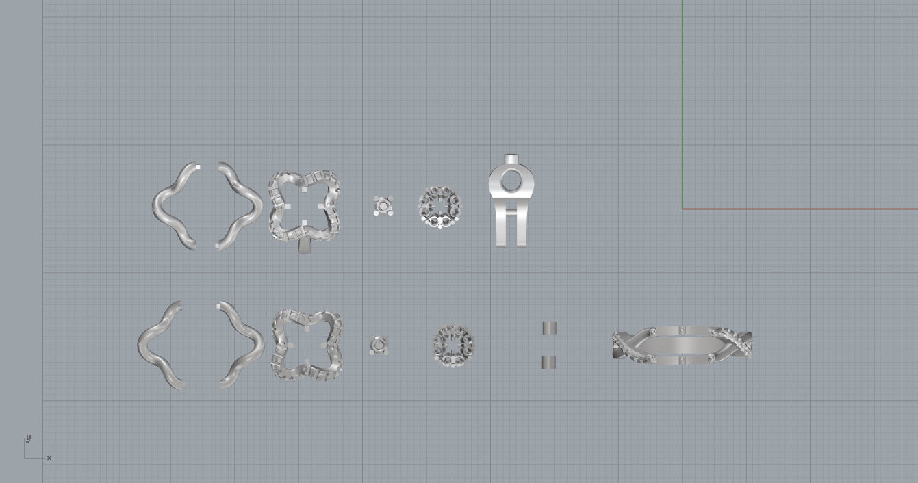 Ring and Earrings  3D print model_12