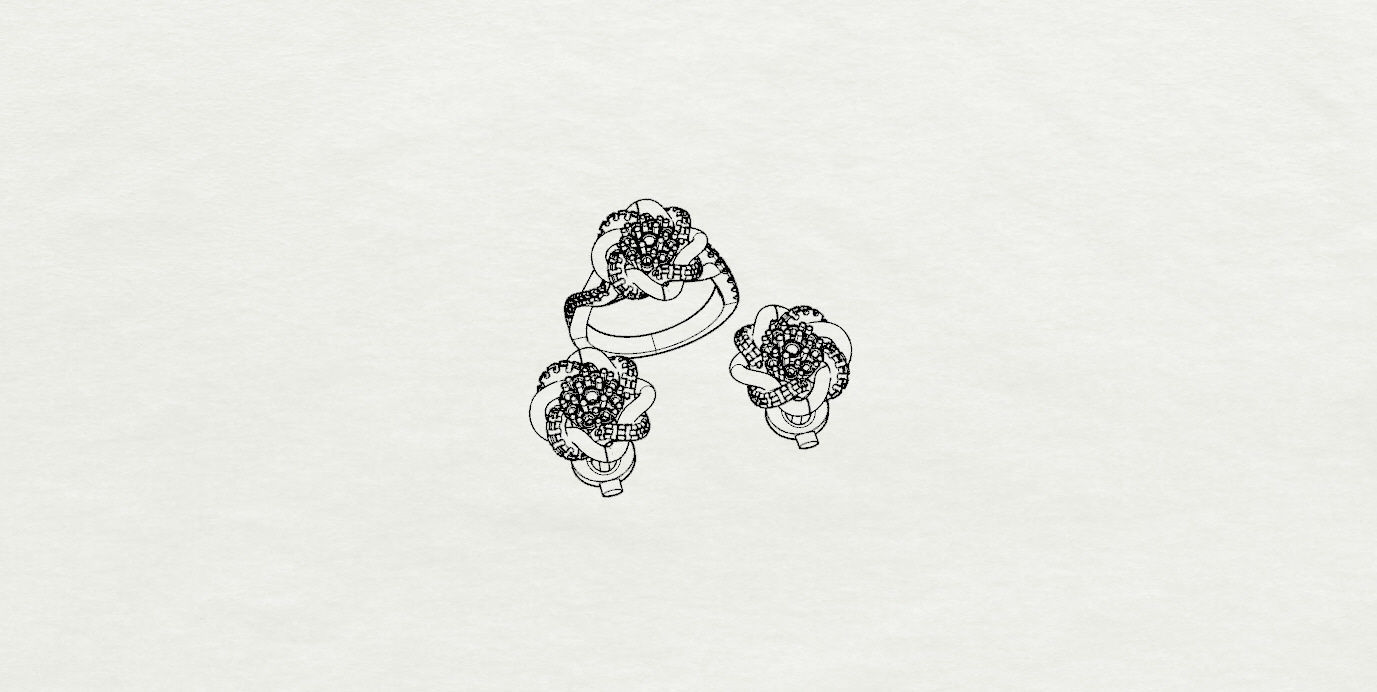 Ring and Earrings  3D print model_15