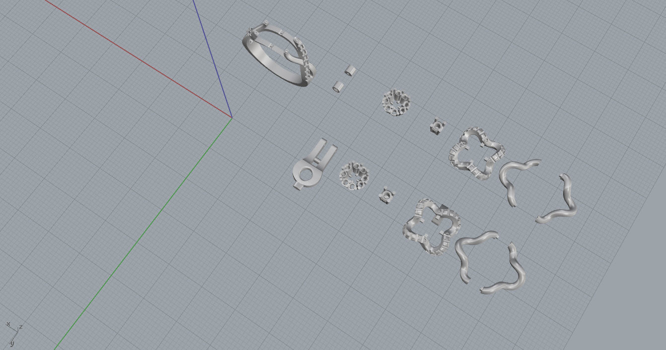 Ring and Earrings  3D print model_10