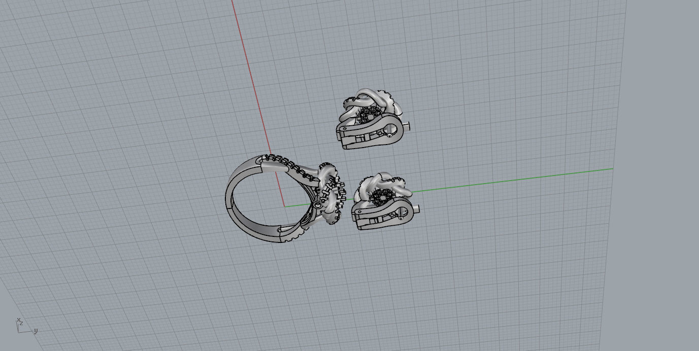 Ring and Earrings  3D print model_7