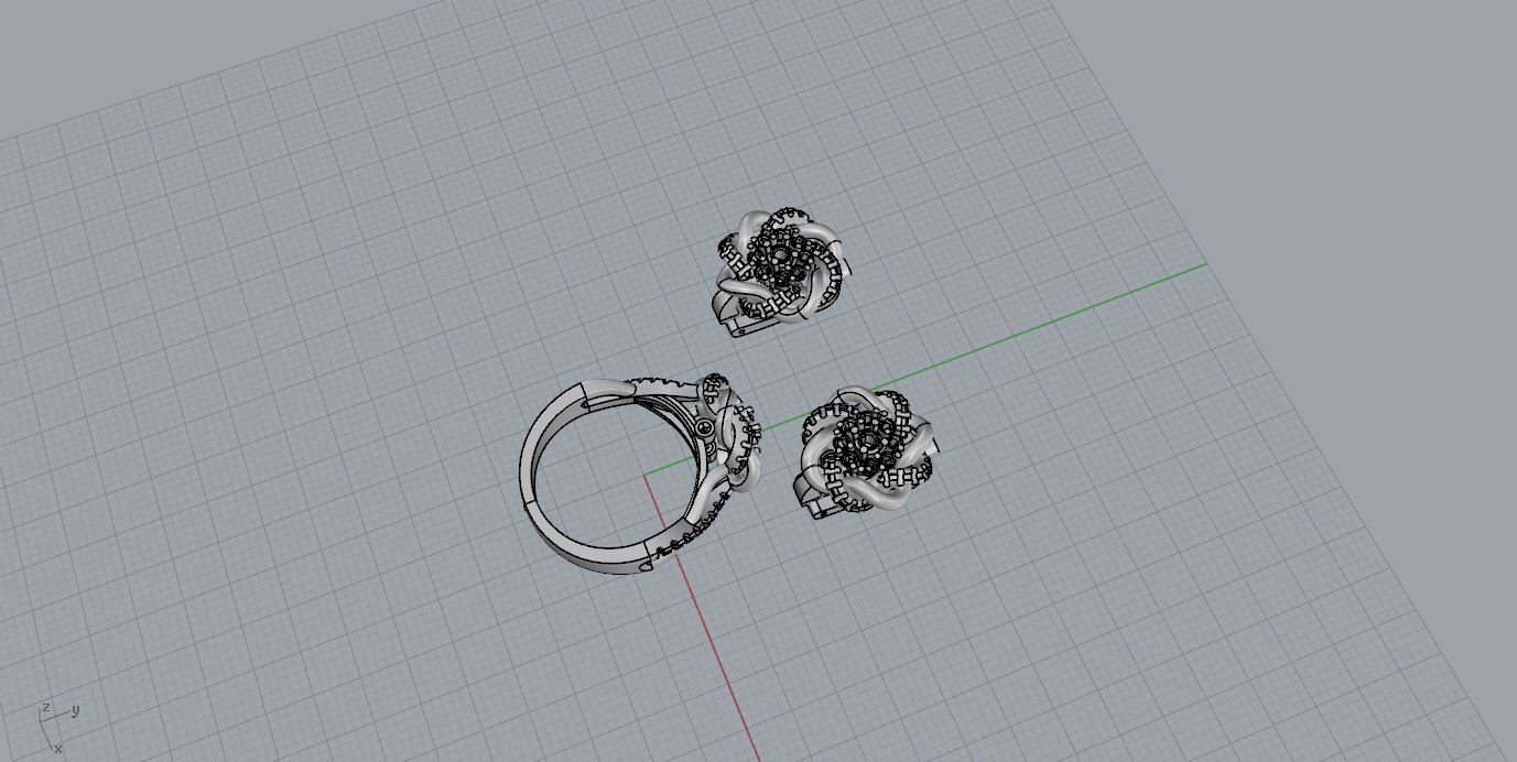 Ring and Earrings  3D print model_6