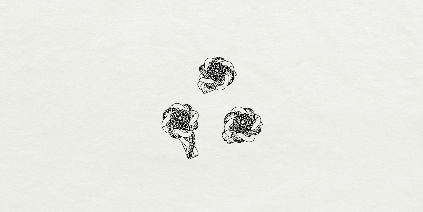 Ring and Earrings  3D print model_17