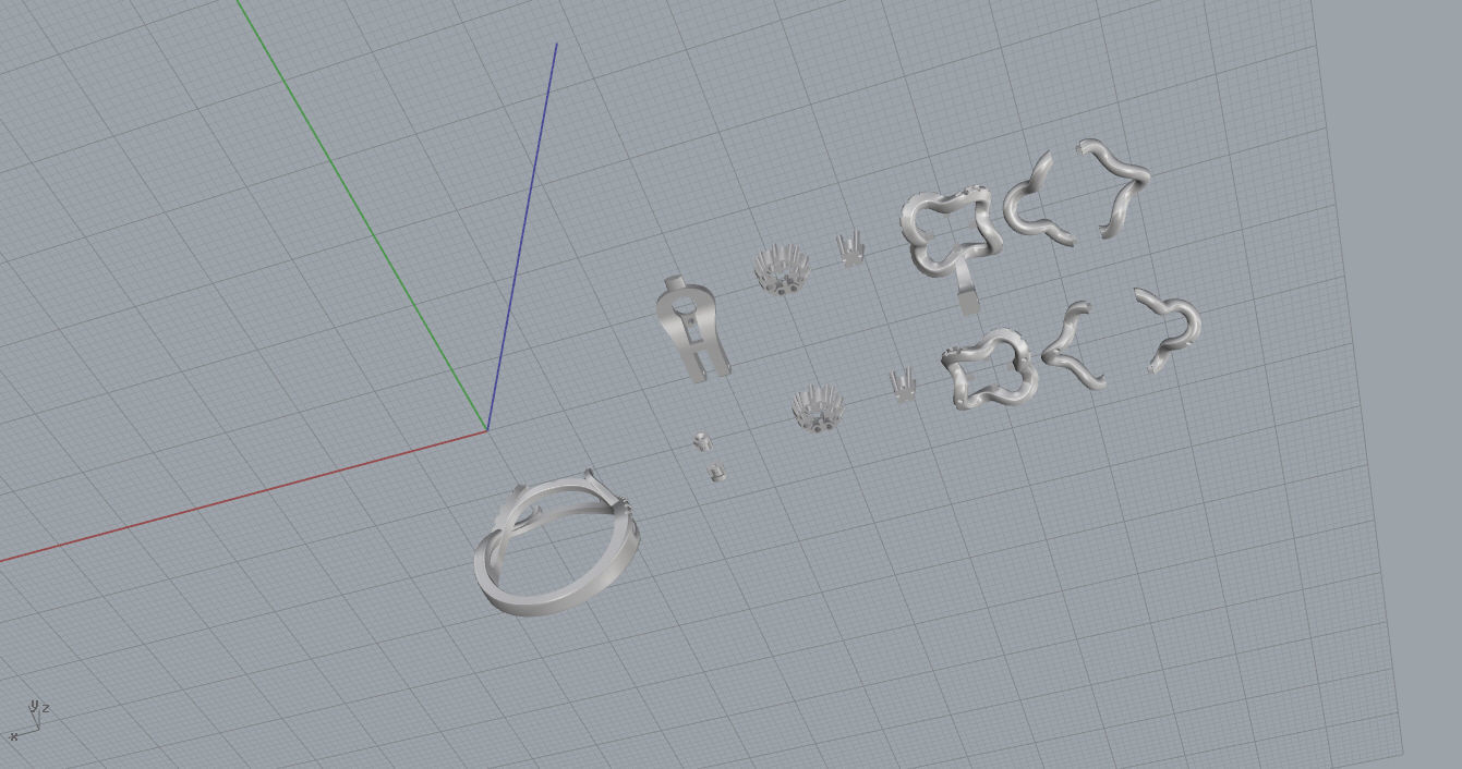 Ring and Earrings  3D print model_11