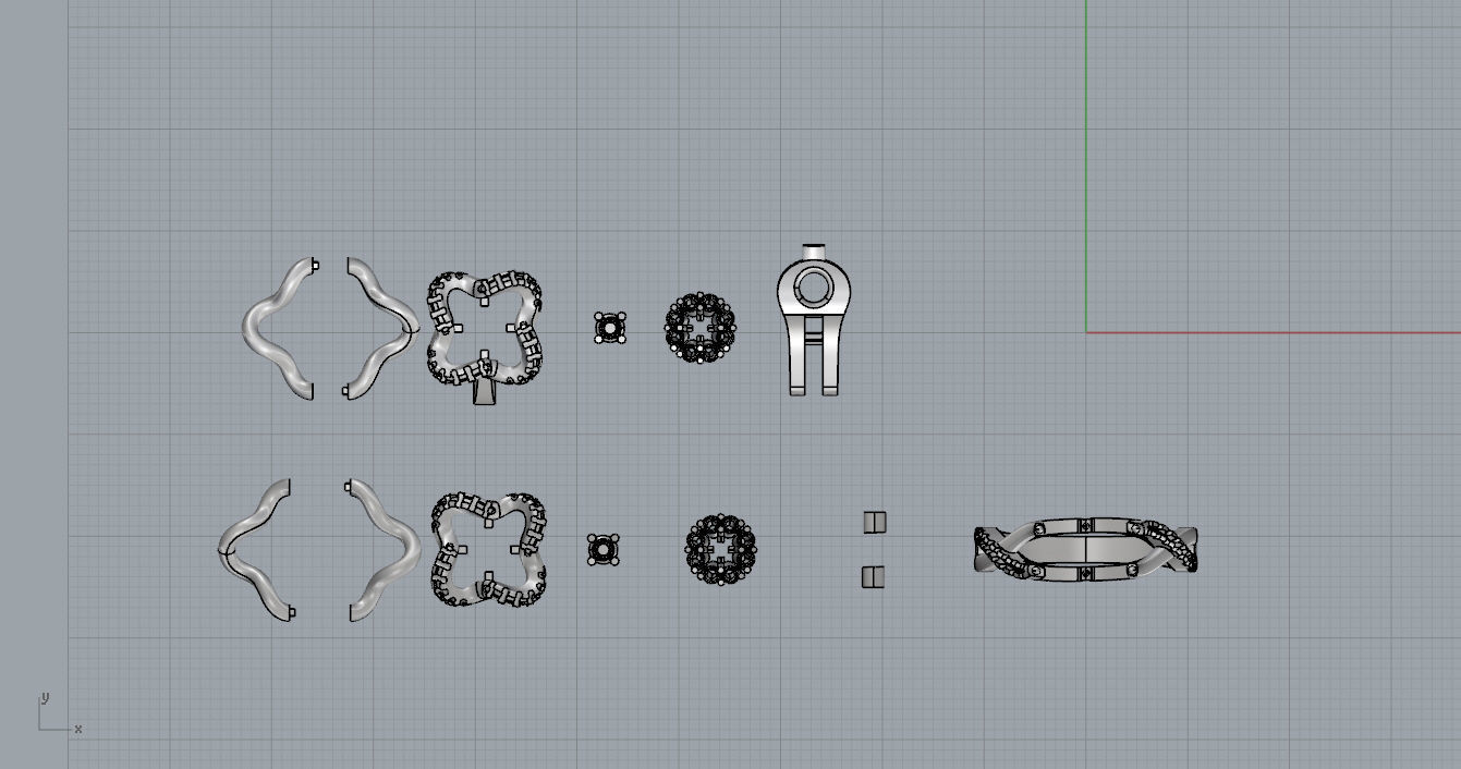 Ring and Earrings  3D print model_13