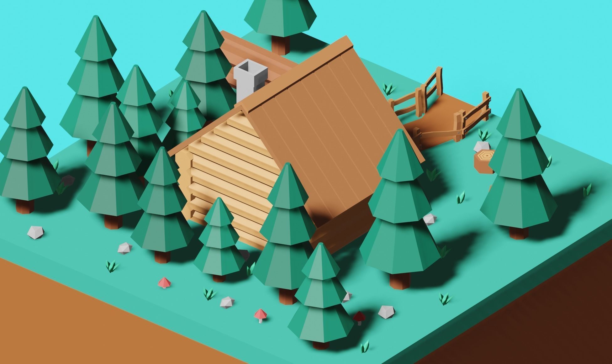 forest home pack Free low-poly 3D model_11